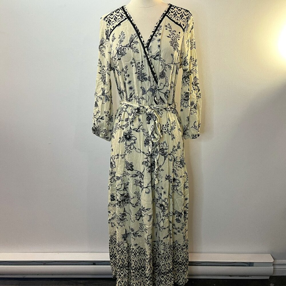 Knox Rose Cream Maxi Dress with Black Floral Print, bohemian beauty